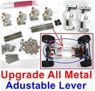 WPL C14 C-14 Hercules Parts-10-03 Upgrade All Metal lever-Length adustable-Silver(Include 8pcs Metal Rod,2pcs Metal Straight bridge rod base and screws)WPL C14 C-14 RC Car Parts,WPL Hercules Parts,WPL C14 C-14 RC Military Truck Spare parts Accessories,WPL 4X4 1:16 Off-road Truck Parts