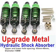 WPL C14 C-14 Hercules Parts-11-13 Upgrade Metal Hydraulic Shock Absorber-Green(4pcs)-Upper and lower hole spacing:65mm-48mm,diameter:15MMWPL C14 C-14 RC Car Parts,WPL Hercules Parts,WPL C14 C-14 RC Military Truck Spare parts Accessories,WPL 4X4 1:16 Off-road Truck Parts