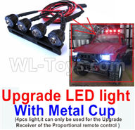 WPL C14 C-14 Hercules Parts-16-09 Upgrade LED light With Metal Cup(4pcs light,it can only be used for the Upgrade Receiver of the Proportional remote controlWPL C14 C-14 RC Car Parts,WPL Hercules Parts,WPL C14 C-14 RC Military Truck Spare parts Accessories,WPL 4X4 1:16 Off-road Truck Parts