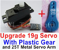 WPL C14 C-14 Hercules Parts-17-03 Upgrade 3-wire 17g Servo & Upgrade 25T Metal Servo ArmWPL C14 C-14 RC Car Parts,WPL Hercules Parts,WPL C14 C-14 RC Military Truck Spare parts Accessories,WPL 4X4 1:16 Off-road Truck Parts