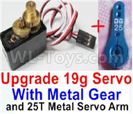 WPL C14 C-14 Hercules Parts-17-04 Upgrade 17g Servo with Metal gear & Upgrade 25T Metal Servo ArmWPL C14 C-14 RC Car Parts,WPL Hercules Parts,WPL C14 C-14 RC Military Truck Spare parts Accessories,WPL 4X4 1:16 Off-road Truck Parts