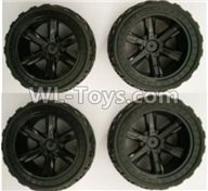 Wltoys 10402 10402.0855+0856 The whole Left and Right wheel(4 set-Include the Wheel hub and Tire lether),Wltoys 10402 RC Car Parts,High speed 1:10 Scale 4wd,10402 Electric Power On Road Drift Racing Truck Car Parts