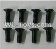 Wltoys 10402 12428.0117 Cross countersunk head screw(8pcs)-3X8KM-D5.5,Wltoys 10402 RC Car Parts,High speed 1:10 Scale 4wd,10402 Electric Power On Road Drift Racing Truck Car Parts