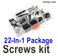 Wltoys 104019 Upgrade Parts Screws Assembly kit Parts. Include most of the Screws, Screws driver, Pins, Nut, etc.Wltoys 104019 1/10 Parts, Wltoys 104019 RC Car Accessories.