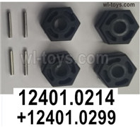 Wltoys 104019 Parts Hex wheel seat assembly with Pins.12401.0214 + 12401.0299.Wltoys 104019 1/10 Parts, Wltoys 104019 RC Car Accessories.