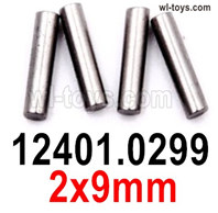 Wltoys 104019 Parts Positioning pin,Axis Pin For the Wheel Seat-12401.0299-(2X9mm).Total 4pcs.Wltoys 104019 1/10 Parts, Wltoys 104019 RC Car Accessories.