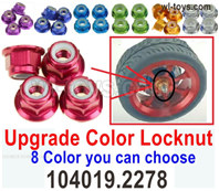 Wltoys 104019 Upgrade Metal Parts Color Lock Nut for the Wheel-4 set.8 Colors you can choose.104019.2278.Wltoys 104019 1/10 Parts, Wltoys 104019 RC Car Accessories.