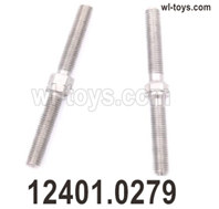 Wltoys 104019 Parts 12401.0279 Steering rod assembly.Total 2pcs.The size is 3x3x38mm and 4x38mm.Wltoys 104019 1/10 Parts, Wltoys 104019 RC Car Accessories.