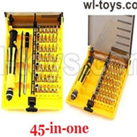 Wltoys 104019 Parts Screws Driver kit.45-IN-1 Package.It contains near most kinds of the screws driver.Wltoys 104019 1/10 Parts, Wltoys 104019 RC Car Accessories.