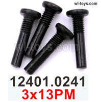 Wltoys 104019 Screws Parts 12401.0241 3x13PM Cross round head screws with half tooth machine wire.Wltoys 104019 1/10 Parts, Wltoys 104019 RC Car Accessories.