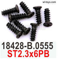 Wltoys 104019 Screws Parts 18428-B.0555 ST2.3x6PB Phillips round head screws.Wltoys 104019 1/10 Parts, Wltoys 104019 RC Car Accessories.