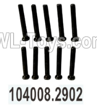 Wltoys 104020 Parts 104008.2902 Phillips Round Head Machine Screws 2.5X16PM D4 Group.WLtoys 1/10 RC Car Crawler Accessories.