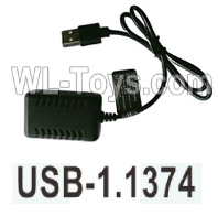 Wltoys 104020 Parts USB-1.1374 7.4V 2000mA USB Charging Cable Length 50CM XH-3P Environmental Protection -Over-Discharge Small Current Activation-Fast Charging Group.WLtoys 1/10 RC Car Crawler Accessories.