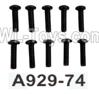 Wltoys 104020 Parts A929-74 Pan Head Hexagon Socket Screws 3X12 Black Zinc Plated Group.WLtoys 1/10 RC Car Crawler Accessories.