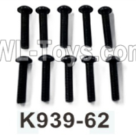 Wltoys 104020 Parts K939-62 Pan Head Hexagon Socket Screws M3X25 Group.WLtoys 1/10 RC Car Crawler Accessories.