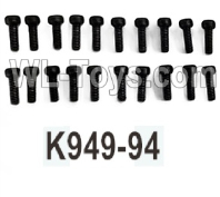 Wltoys 104020 Parts K949-94 Hex Socket Cap Machine Screws M2X6 Group.WLtoys 1/10 RC Car Crawler Accessories.