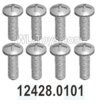 Wltoys 104020 Parts 12428.0101 Phillips Pan Head Screws 2.5X8 PM Group.WLtoys 1/10 RC Car Crawler Accessories.
