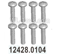 Wltoys 104020 Parts 12428.0104 Phillips Pan Head Screws 2.5X14 PM Group.WLtoys 1/10 RC Car Crawler Accessories.