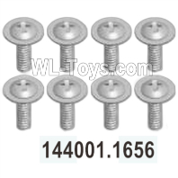 Wltoys 104020 Parts 144001.1656 Phillips Round Head ST2.5X8PWM6 Carbon Steel Black Zinc Plated Group.WLtoys 1/10 RC Car Crawler Accessories.