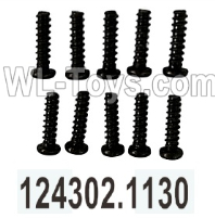 Wltoys 104020 Parts 124302.1130 Phillips Round Head Screws 2X8PB D3.5 Group.WLtoys 1/10 RC Car Crawler Accessories.
