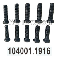 Wltoys 104020 Parts 104001.1916 Phillips Round Head Machine Screws 3X16PM.WLtoys 1/10 RC Car Crawler Accessories.