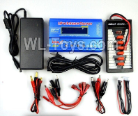 Wltoys 104020 Parts Upgrade Charger unit,It Can charge 2s or 3s 6x battery at the same time.It includes  the Power,B6 Charger,1-To-6 Parallel charging Board.WLtoys 1/10 RC Car Crawler Accessories.