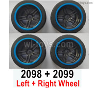 Wltoys 104072 Parts Wheel Set.It Include the Left and Right Wheel.Total 4 Set. 104072.2098 + 104072.2099.Total 4 Set.Wltoys 104072 1/10 Parts, Wltoys 104072 RC Car Accessories.