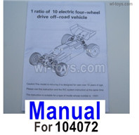 Wltoys 104072 Parts Manual Instruction.The words are in English..Wltoys 104072 1/10 Parts, Wltoys 104072 RC Car Accessories.