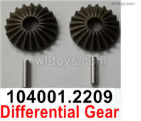 Wltoys 104072 Parts Differential Gear with Pins.104001.2209.Total 2 Set.Wltoys 104072 1/10 Parts, Wltoys 104072 RC Car Accessories.