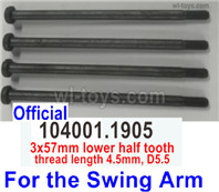 Wltoys 104072 Screws Parts Phillips round head machine screw.104001.1905.Total 4pcs.The size is 3x57mm.Wltoys 104072 1/10 Parts, Wltoys 104072 RC Car Accessories.
