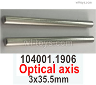 Wltoys 104072 Parts Optical axis.104001.1906.Total 2pcs.The size is 3x35.5mm.Wltoys 104072 1/10 Parts, Wltoys 104072 RC Car Accessories.