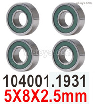 Wltoys 104072 Parts 5X8X2.5mm Bearing.104001.1931.Total 4pcs.Wltoys 104072 1/10 Parts, Wltoys 104072 RC Car Accessories.