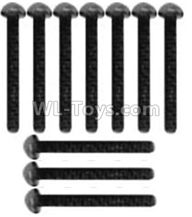 Wltoys 10428-2 Parts-114-05 A929-73 Pan head inner hexagon Screws-M3X14-Black zinc plated(10PCS),Wltoys 10428-2 Rc Car Parts,High speed 1:10 Scale 4wd,10428-B2 Electric Power On Road Drift Racing Truck Car Parts
