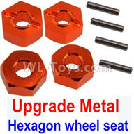 Wltoys 10428-C2 K949-12 Upgrade Metal 12MM Hexagon wheel seat,Tire adapter(4pcs)-Orange,Wltoys 10428-C2 Rc Car Parts,High speed 1:10 Scale 4wd,10428-C2 Electric Power On Road Drift Racing Truck Car Parts