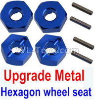 Wltoys 10428-C2 K949-12 Upgrade Metal 12MM Hexagon wheel seat,Tire adapter(4pcs)-Dark Blue,Wltoys 10428-C2 Rc Car Parts,High speed 1:10 Scale 4wd,10428-C2 Electric Power On Road Drift Racing Truck Car Parts