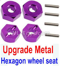 Wltoys 10428-C2 K949-12 Upgrade Metal 12MM Hexagon wheel seat,Tire adapter(4pcs)-Purple,Wltoys 10428-C2 Rc Car Parts,High speed 1:10 Scale 4wd,10428-C2 Electric Power On Road Drift Racing Truck Car Parts
