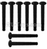 Wltoys 10428-C2 K939-62 Pan head inner hexagon Screws-M3X21-Black zinc plated-M3X25(8PCS),Wltoys 10428-C2 Rc Car Parts,High speed 1:10 Scale 4wd,10428-C2 Electric Power On Road Drift Racing Truck Car Parts