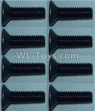 Wltoys 10428-2 Parts-88 Flat head inner hexagon Screws-M3X10-(8pcs),Wltoys 10428-2 Rc Car Parts,High speed 1:10 Scale 4wd,10428-B2 Electric Power On Road Drift Racing Truck Car Parts