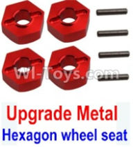 Wltoys 10428-A Upgrade Metal 12MM Hexagon wheel seat,Tire adapter(4pcs)-Red,Wltoys 10428-A RC Car Parts,High speed 1:10 Scale 4wd,10428-A Electric Power On Road Drift Racing Truck Car Parts