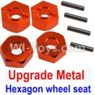 Wltoys 10428-A Upgrade Metal 12MM Hexagon wheel seat,Tire adapter(4pcs)-Orange,Wltoys 10428-A RC Car Parts,High speed 1:10 Scale 4wd,10428-A Electric Power On Road Drift Racing Truck Car Parts