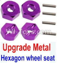 Wltoys 10428-A Upgrade Metal 12MM Hexagon wheel seat,Tire adapter(4pcs)-Purple,Wltoys 10428-A RC Car Parts,High speed 1:10 Scale 4wd,10428-A Electric Power On Road Drift Racing Truck Car Parts