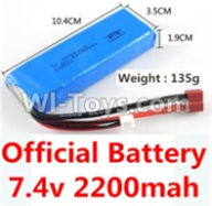 Wltoys 10428-A Official 7.4v 2200mah battery with T-shape plug(Size-10.4X3.5X1.9CM)-(Weight-135g),Wltoys 10428-A RC Car Parts,High speed 1:10 Scale 4wd,10428-A Electric Power On Road Drift Racing Truck Car Parts