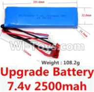 Wltoys 10428-A Upgrade 7.4v 2500mah 25C battery with T-shape plug(Size-101.6X32.8X14.3MM)-(Weight-106.3g),Wltoys 10428-A RC Car Parts,High speed 1:10 Scale 4wd,10428-A Electric Power On Road Drift Racing Truck Car Parts