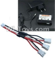 Wltoys 10428-A Upgrade 1-to-3 coversion Charging cable(1pcs) & Charger and Banlance charger,Wltoys 10428-A RC Car Parts,High speed 1:10 Scale 4wd,10428-A Electric Power On Road Drift Racing Truck Car Parts