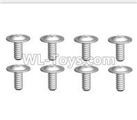 Wltoys 10428-D ST2.6X6-PWB8 Screws(8pcs)-18428-B.0558,Wltoys 10428-D 1/10 Parts,Wltoys 10428-D Rc Car Parts