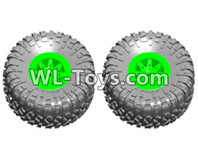 Wltoys 10428-E Parts-Wheel unit(2 set)-Green-10428-E.0705,Wltoys 10428-E 1/10 Parts,Wltoys 10428-E Rc Car Parts