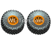 Wltoys 10428-E Parts-Wheel unit(2 set)-Orange-10428-D.0690,Wltoys 10428-E 1/10 Parts,Wltoys 10428-E Rc Car Parts