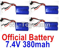 Wltoys 10428-E Parts-Battery-4pcs-7.4V 380mah Battery with SM Plug-10428-D.0700,Wltoys 10428-E 1/10 Parts,Wltoys 10428-E Rc Car Parts