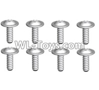 Wltoys 10428-E Parts-ST2.6x4.5-PWB7 screws(8pcs)-10428-D.0692,Wltoys 10428-E 1/10 Parts,Wltoys 10428-E Rc Car Parts