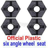 Wltoys 124012 Combination device Parts, six angle wheel seat-Official Plastic(4pcs)-124011.1233,1/12 Wltoys 124012 Parts,Wltoys 124012 RC Car Parts